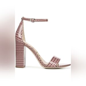 NEW SAM EDELMAN PINK PLAID YARI HEEL SIZE WOMAN'S 9.5